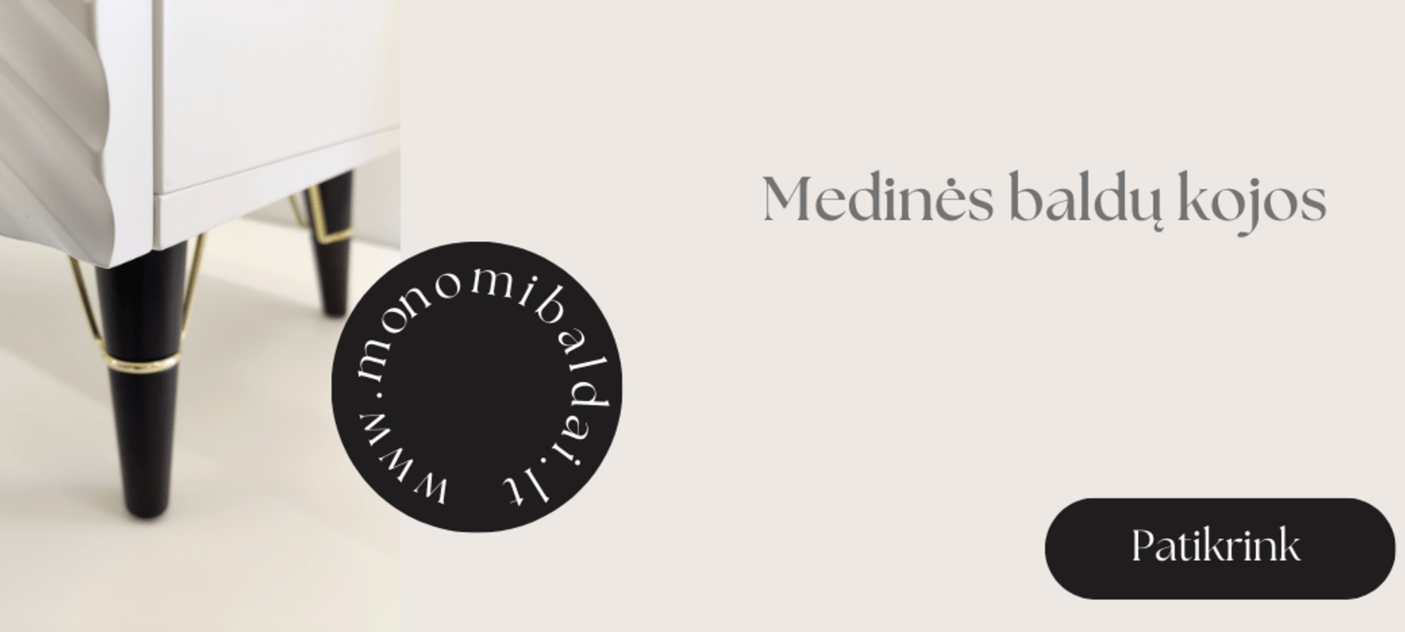 Baner medinės baldų kojos