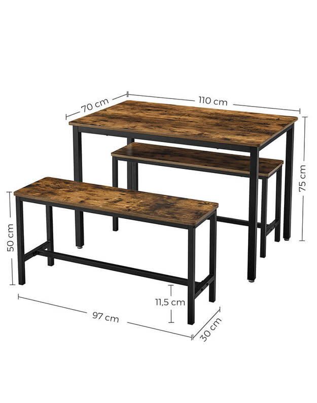Valgomojo stalas su 2 suolais 3