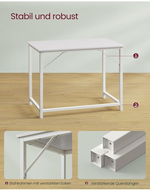VASAGLE LWD041W44V1 Kompiuterio-biuro stalas 100 x 50 x 76 cm  3