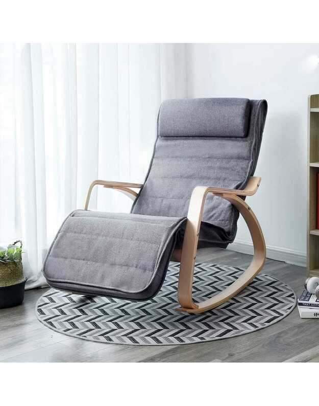 Songmics rocking chair with footrests, gray 1