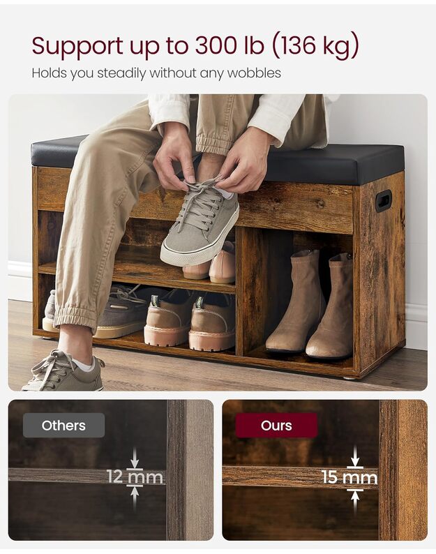 Batų spintelė LHS30BX, ruda/juoda 5