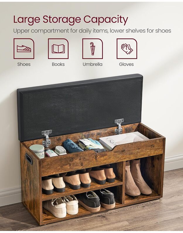 Batų spintelė LHS30BX, ruda/juoda 1