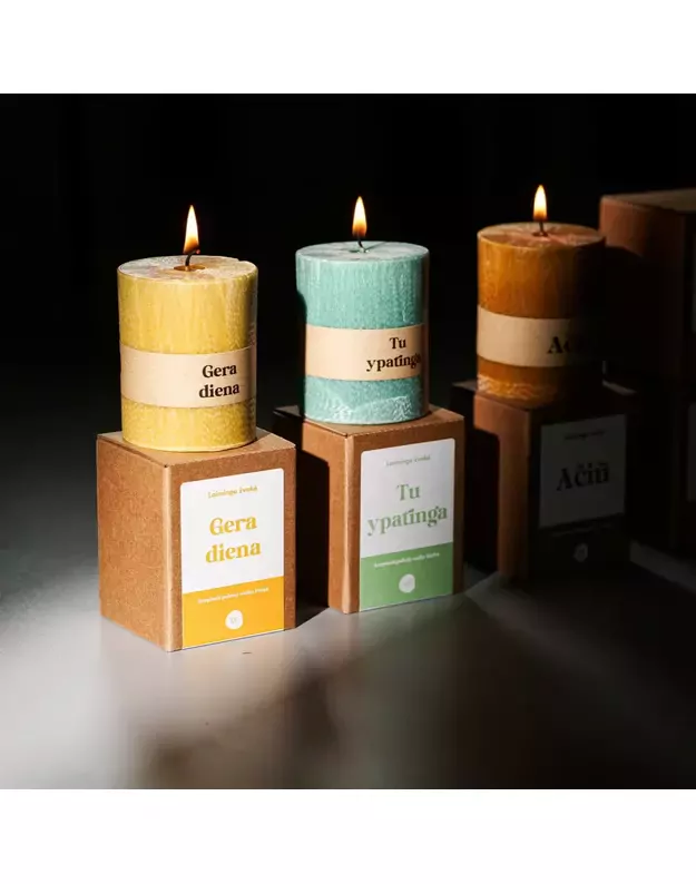 СВЕЧА ИЗ НАТУРАЛЬНОГО ВОСКА "ДОМ СЧАСТЬЯ" 3