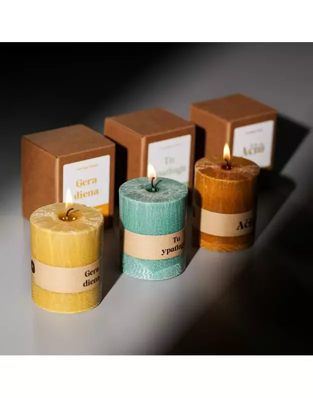 СВЕЧА ИЗ НАТУРАЛЬНОГО ВОСКА "ДОМ СЧАСТЬЯ" 2