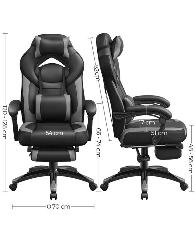 Gaming chair with footrest SONGMICS OBG77BG 3
