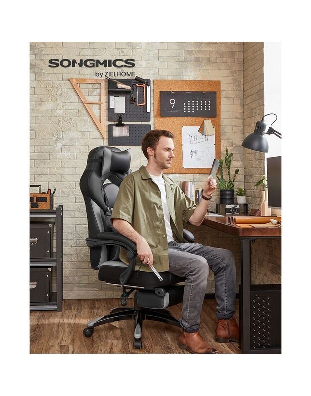 Gaming chair with footrest SONGMICS OBG77BG 7