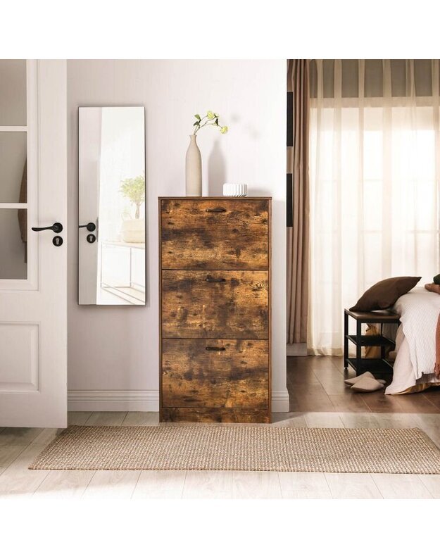 Batų spintelė su 3 atvartais VASAGLE LBC030X01, ruda 2