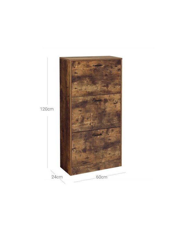 Batų spintelė su 3 atvartais VASAGLE LBC030X01, ruda 5